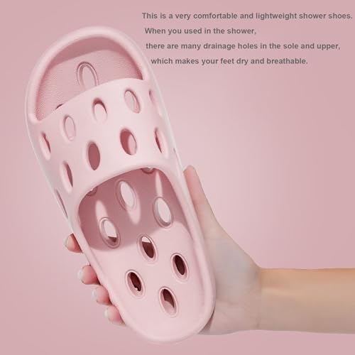 Shower Shoes for Women Men, Premium Quick Drying Shower Slippers Non-Slip Pool Beach Comfortable Lightweight House Slippers with Drain Holes4