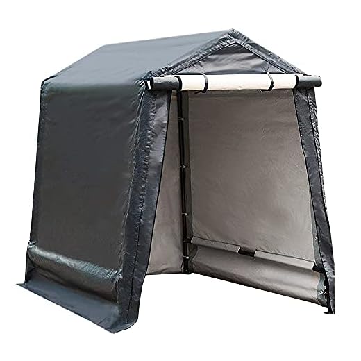 Abba Patio Outdoor Storage Shelter with Rollup Door Storage Shed Portable Garage Kit Tent for Motocycle Garden Storage Grey,6 x 8 ft