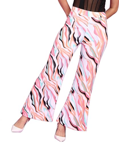 Image of POPWINGS Casual High-Waist Flared Trouser for Women | High-Rise Trouser Pant for Women | Flared Trousers for Women Formal Office Wear