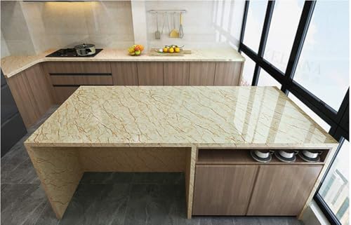 Image of D-fix Marble Peel and Stick Wallpaper for Home Decor, Waterproof Self-Adhesive Wall Stickers for Kitchen, Bathroom, Living Room - Wall Paper (60X200 CM (Beige)