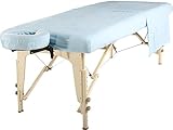 Master Massage Table Flannel Sheet Set 3 In 1 Table Cover, Face Cushion Cover, Table Sheet, Sky Blue, 1count