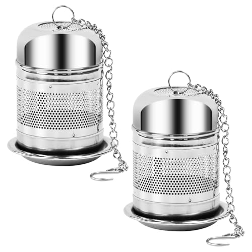 REFORUNG 2 pcs Filtre à Thé en Acier Inoxydable Passoire à Thé pour Tisanes Filtres à Thé en Vrac Filtre à Thé avec Filtres à Couvercle Maille Fine pour Infuseur à Thé Pour Épices
