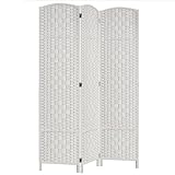 Rose Home Fashion 6 ft Tall Room Divider, Room Dividers and Folding Privacy Screens, 15.7in Privacy Screen 3 Panel Partition Temporary Wall Separation for Private, White