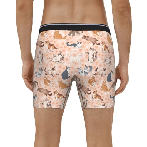 Novastar Mens Extended Length Boxer Briefs - Cute Cat_E Mens Underwear Boxer Briefs With Elastic Band 6