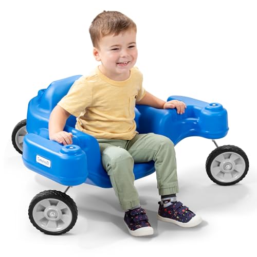 Simplay3 Galaxy Glider Ride-On Toy for Toddlers and Kids Ages 1-1/2 to 5 Years, 360-Degree Spinning Sensory Riding Toy for Kids, Blue
