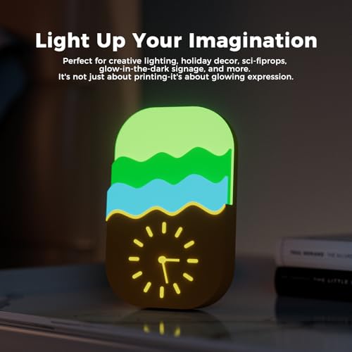 Image of Creality Hyper Luminous PLA RFID Filament 1.75mm 1KG, Glow in the Dark Filament for 3D Printers, Bright Long-Lasting Glow, High-Speed Printing 30-600mm /s, Ideal for Creative Projects (Yellow)