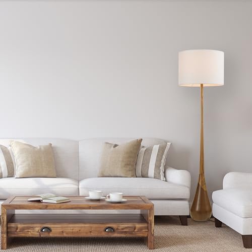 Globe Electric 67225 65 Inch Floor Lamp, 2-Tone Wood Toned Base thumb #4