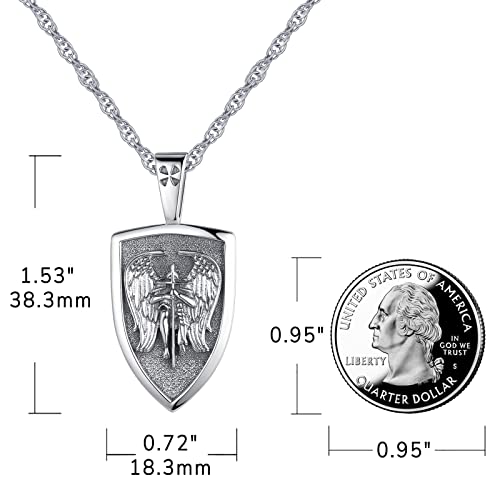 Eusense St Michael St Christopher St Benedict Saint Jude Virgin Mary Necklace Gold Plated 925 Sterling Silver Religious Jewelry for Men Women Saints Necklace Abalone shell Turquoise Obsidian4