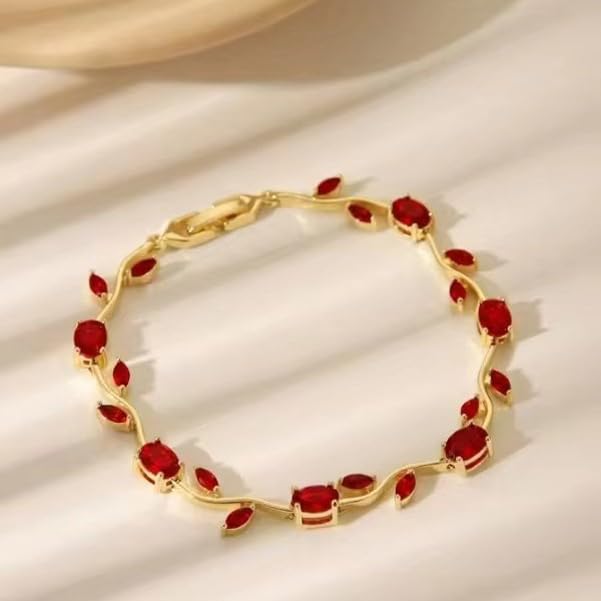 Image of Shining Diva Fashion Tulip Bracelet for Women, Floral Crystal, Anti Tarnish Jewellery Stylish Bracelet Gifts for Girls