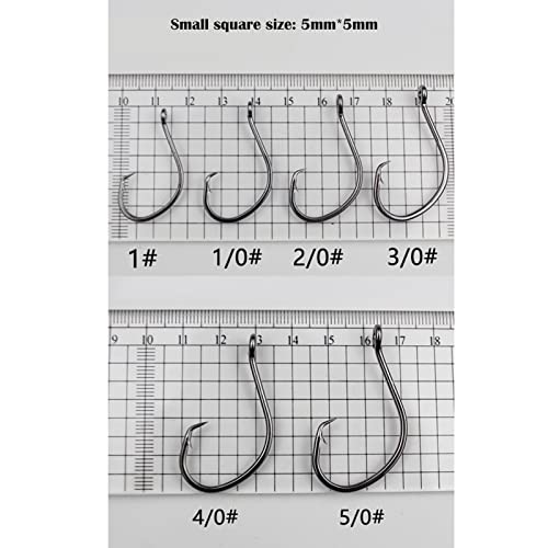 HNHYNSY Angelhaken 20 Teile/los Starke Japan Angelhaken Kreis Fisihhooks Crooked Head Barrebetthaken Angeln for Große… – Bild 4