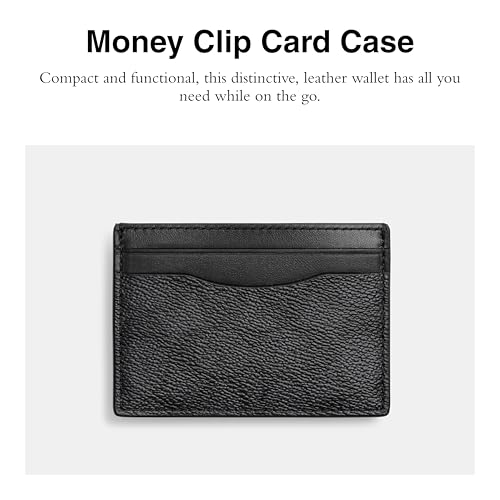 COACH Men's Money Clip Card Case in Signature Canvas Billfold, Charcoal, One Size2