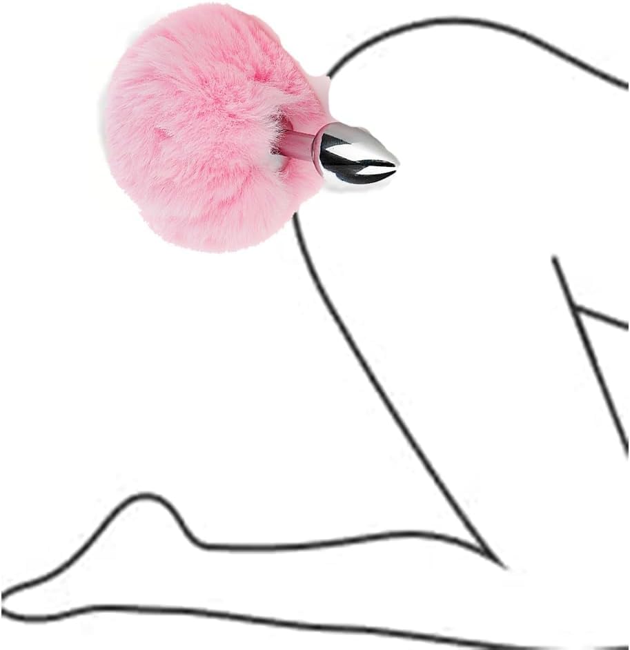 Fluffy Anal Plug, Rabbit Bunny Tail Anal Plug for Cosplay, Butt Plug Adult Sex Toys for Sexual Enjoyment (White-Small)