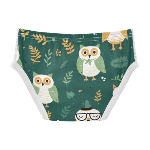 KLL Owl Cute Cartoon Forest Green Boys Toddler Pure Cotton Briefs Underwear Cute Undies2