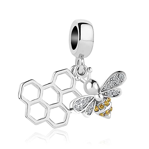 Abalorio de abeja y panal NARTGO para lucir en tu pulsera de eslabones de diario