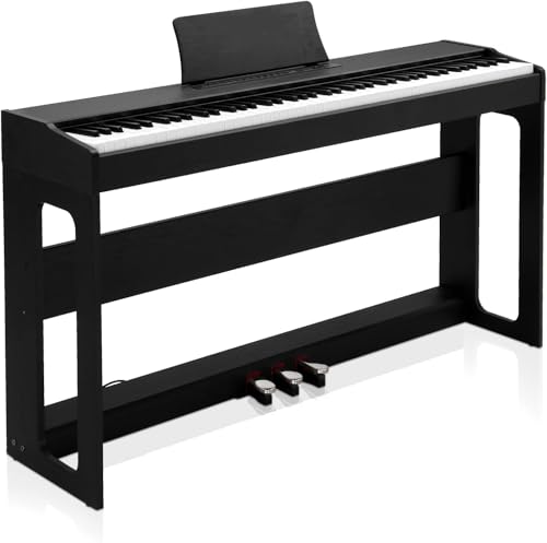 LEADZM Piano Numérique 88 Touches, Clavier Entièrement Lesté, Piano Électrique avec MIDI-USB, Bluetooth et Haut-Parleurs Stéréo, 128 Sonorités et Rythmes,...