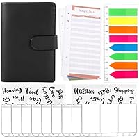 Haptufer Cubierta de Encuadernación Planificación Presupuestaria Encuadernación Cuaderno De Unidad Central A6, 8 Bolsillos De Encuadernación, Sistema De Sobre De Presupuesto En Efectivo,Para