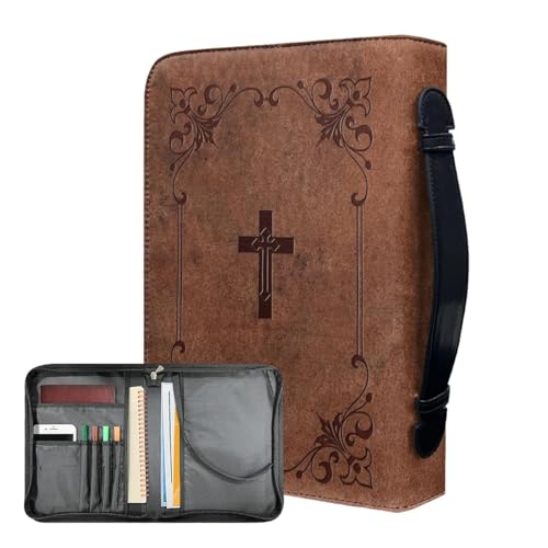 Estuche De Transporte De La Biblia Para Mujeres, Estuche De La Biblia,Cubiertas Bíblicas Retro De PU - Fundas Bíblicas Con Asa Con Cremallera Para Hombres Y Mujeres, Estuche Protector Para Libros De L