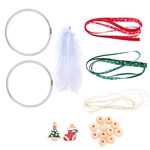 ARTIBETTER 2 Conjuntos de Apanhador de Sonhos Que Faz O Kit de Natal Enfeite de Suspensão Pena Boho