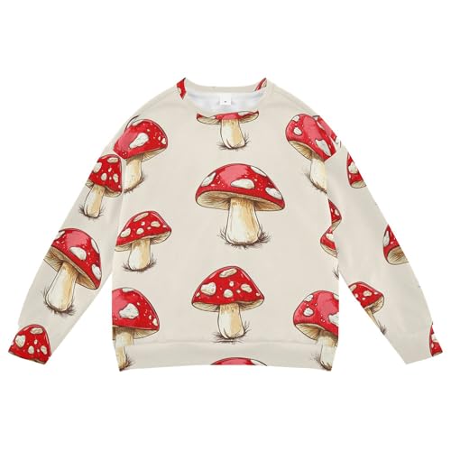 JUNZAN Autumn Mushrooms Retro Little Girls Pullover Hoodie Crewneck Kids Hoodies Boys Sports 4T