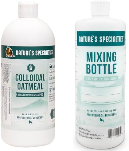 Nature's Specialties Mixing Bottle and Dog Shampoo Concentrate Bundle, Easy to Read Measurements Mixing Bottle 32 oz, Colloidal Oatmeal Creme Rinse Dog Conditioner Concentrate 32 oz image 3
