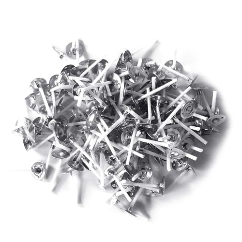 200 piezas mechas de algodón con base metálica para velas
