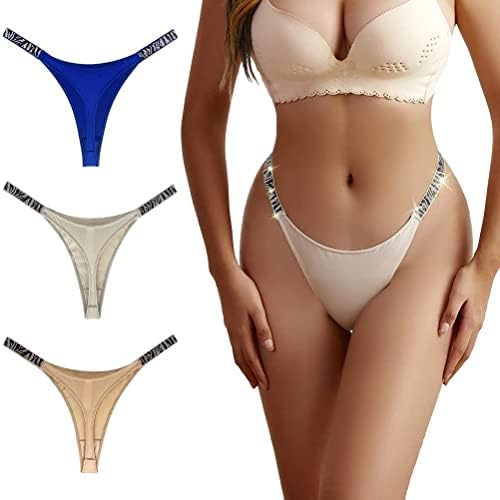 Womens Underwear Rhinestones Panties Zebra - 3 Pk Sexy Bling Thong Bikini T-Back XL