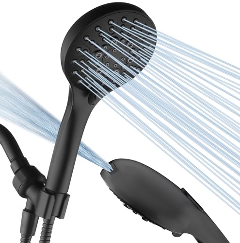 BRIGHT SHOWERS High Pressure Shower Head with Handheld, 9 Spray Settings Showerhead Built in Power...