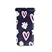 HUSSRITY Eyeglasses Case Flowers And Hearts Sunglasses Pouch Soft PU Leather Squeeze Top Eyeglass Holder Portable Glasses Case For Women Men