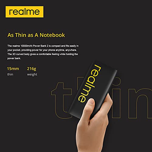 Image of realme 10000 mAh Lithium Polymer Power Bank with 18 Watt Fast Charging, Black