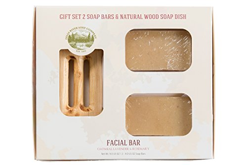 Facial Bar - Oatmeal, Lavender & Rosemary - Handmade Organic Bar for Sensitive Skin. Moisturizing Body Soap for Skin and Face. With Shea Butter, Coconut Oil, Glycerin
