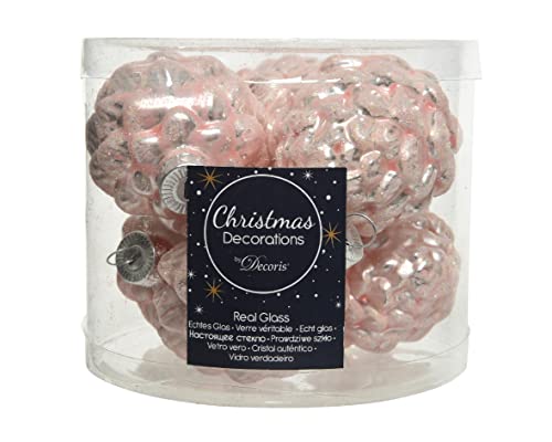 Christbaumschmuck Zapfen Glas 7cm x 6 Stück Anhänger rosa