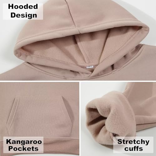 DHSPKN Girls Boys 2 Piece Tracksuit Athletic Sweatsuits Sets Hooded Sweatshirt and Jogger Sweatpants Clothing Sets for Kids4