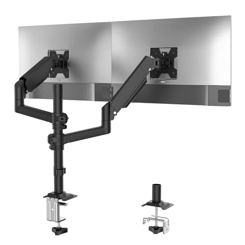 La Mejor Recopilación de soportes - solo los mejores. 44 WALI Soporte Monitor Doble, Brazo para Monitor Doble hasta 32 Pulgadas y 8 kg con Resorte de Gas Ajustable, Soporte Doble Monitor Ergonómico, Soporte VESA 75 & 100mm, Negro...
