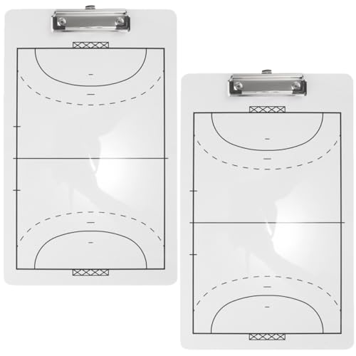 ELAYARD Lavagna per Allenatori Pallamano 2 Pezzi Bifacciale in PVC Leggero Portatile Pennarello Cancellabile Kit Tattico per Partite e Allenamenti Squadra