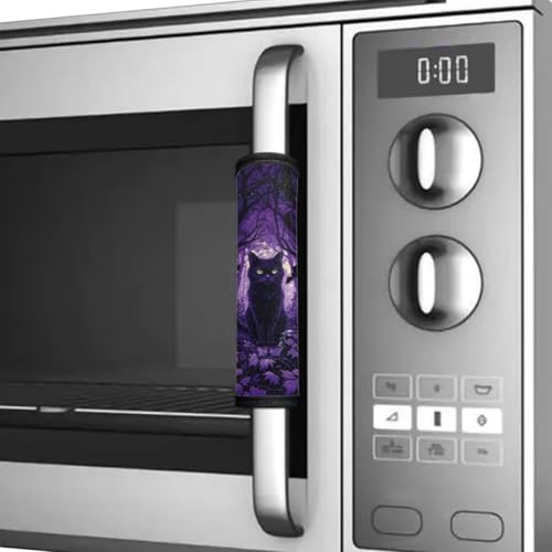 Image of Halloween Fridge Door Handle Covers Set of 6 Refrigerator,Microwave, Oven Door Handle Covers Anti-Static Stain Adjustable Appliance Handle Covers Kitchen Accessories