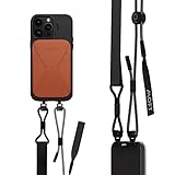 MOFT Phone Lanyard, Universal Adjustable Detachable Crossbody Long Lanyard with Phone Patch, Compatible with Most Smartphones, Length up to 150cm, Jet Black