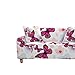 Treer Copridivano Elasticizzato Universale 1 2 3 4 Posti, Motivo Farfalla Copridivani Elastici Spandex Fodere Copridivano Antiscivolo Sofa Cover Fodera per Divano (Fiori Rosa,4 Posti)