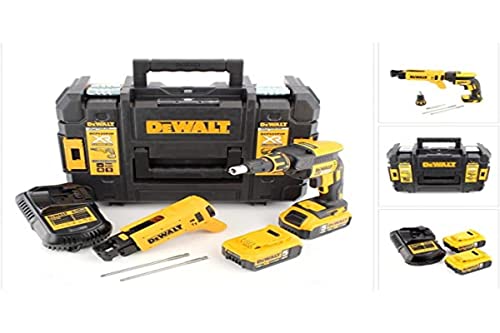DEWALT - Visseuse Plaques de Plâtre Brushless 18V XR 5.0Ah Li-Ion - DCF620P2K-QW - Tournevis Électrique sans Fil avec 2 Batteries et Chargeur - Vitesse à Vide 0-4400tr/min - 435W