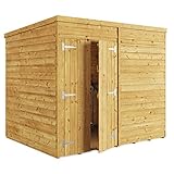 Gartenhaus aus Holz, 20,3 x 15,2 cm, vielseitig einsetzbar, mit anpassbaren Türen, überlappende verkleidete Wände, grünes Mineraldach, Filz für den Außenbereich