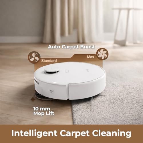 Image of Flow 300 Robot Vacuum 2025 New Launch| 8000Pa Suction | Auto Mop Wash & Hot Air Dry | Anti Tangle Brush 4..0 | Multi Floor Mapping | 10mm Mop Lift for Carpet | 3500+ sq ft