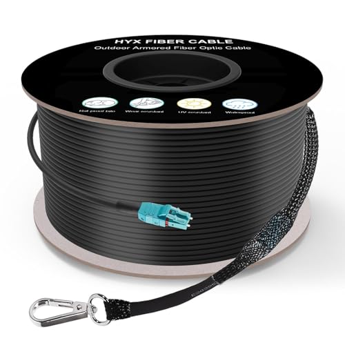 328FT/100M OM3 LC to LC Outdoor Armored Fiber Patch Cable