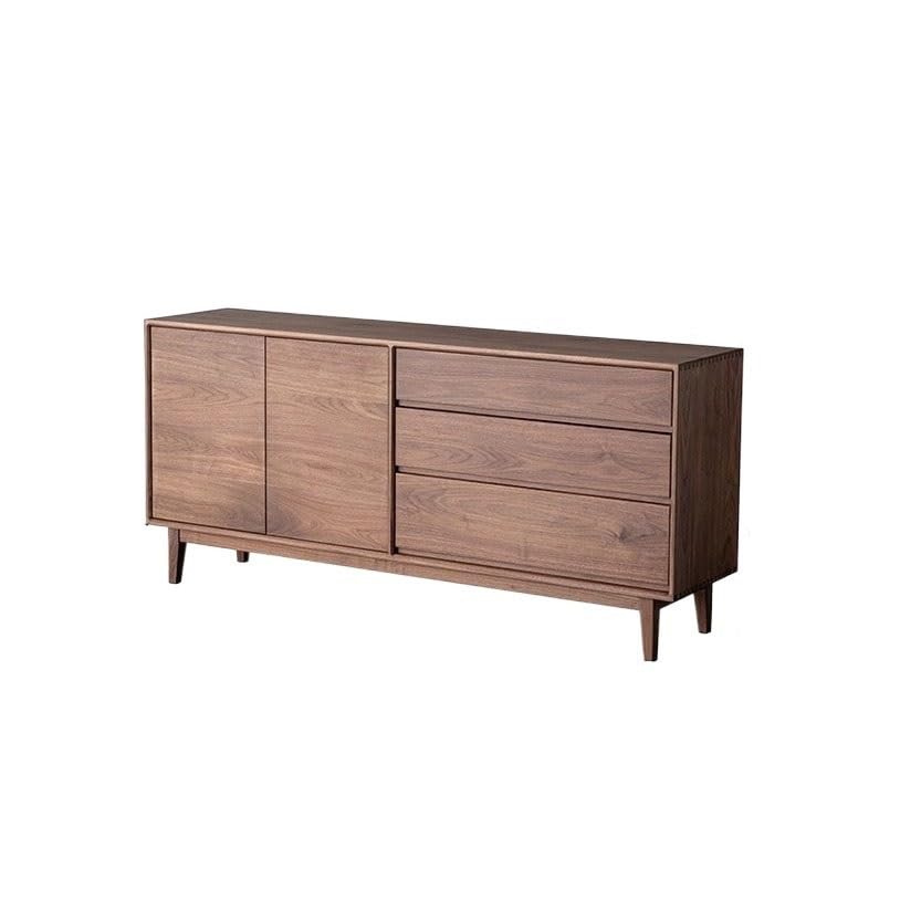 Gabinete de Entrada Muebles de almacenamiento estilo japonés simple madera maciza nogal negro for sala estar, entrada, dormitorio, wabi-sabi Gabinete de Almacenamiento de Cocina(120*42*82cm)