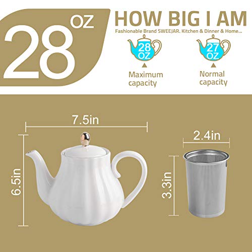 Sweejar X1HGTEAPOT1 Royal Teapot, Ceramic Tea Pot thumb #4
