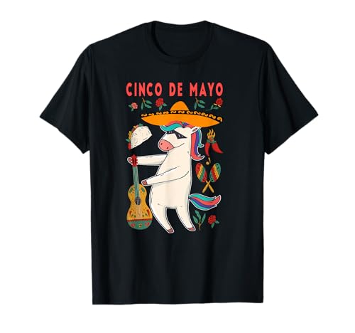 5 De Mayo Costume Pancho Unicorn Para Hombre De México Camiseta