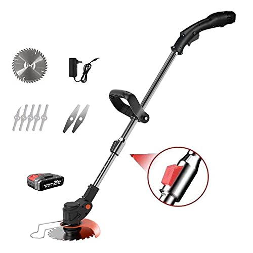 RALIRA Elektro-Rasenmäher, leistungsstark, 1800 W, kabellos, tragbar, rotierender Rasenmäher, teleskopisch, verstellbar, leicht, Schnittwerkzeuge zum Jäten Ihres Gartenrasens, 1 Akku – Bild 8