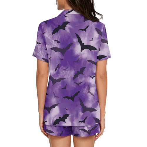 Image of Women's Short Sleeve Sleepwear Pajamas Nightwear with Pockets | skin-friendly breathable material resists pilling fading and deformation after repeated washing