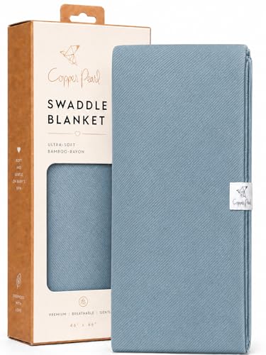 Image of Copper Pearl Swaddle Blankets for Newborns | Soft Stretchy Receiving Blankets for Boys and Girls | Large 46 x 46 Inch Baby Blankets | Lightweight and Breathable Swaddles | Atlantic