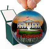 Washington DC at Sunset Christmas Ornament Hand Painted from Inside with Decorative Gift Box