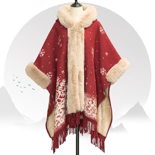 2025 New Large Cross Front Poncho for Women,Wrap Topper Knitted Elegant Shawls Cape Wraps for Fall Winter Gift3