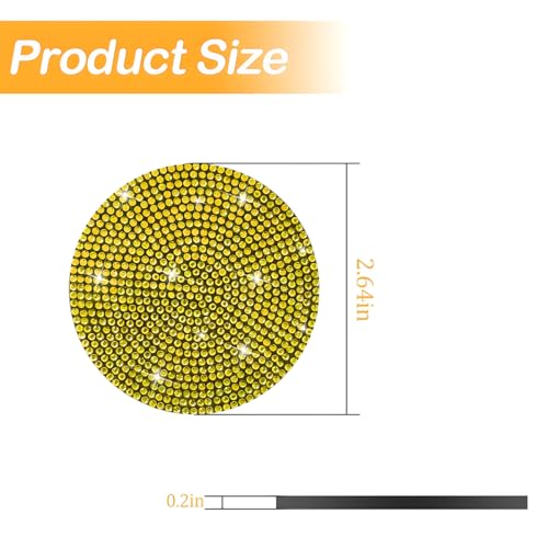 Image of Osilly Bling Car Cup Holder Coaster, Crystal Rhinestone Anti-Slip Insert Coasters, Universal 2.75 Inch Fashion Automotive Cup Mat, Car Interior Accessories Decor Gifts for Women (Yellow, 4PCS)
